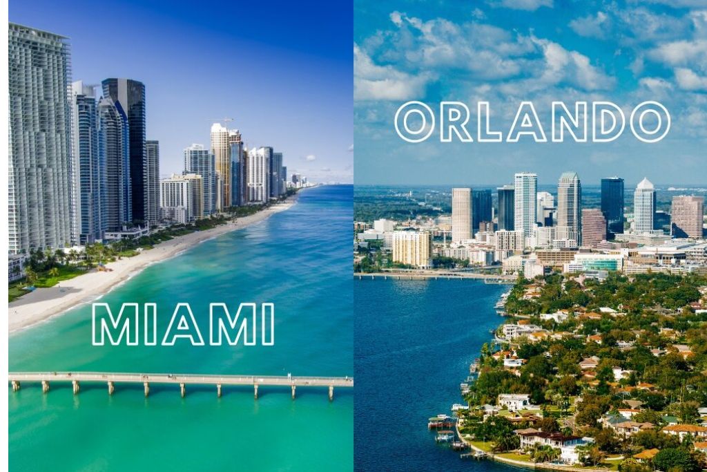 Miami to Orlando travel route